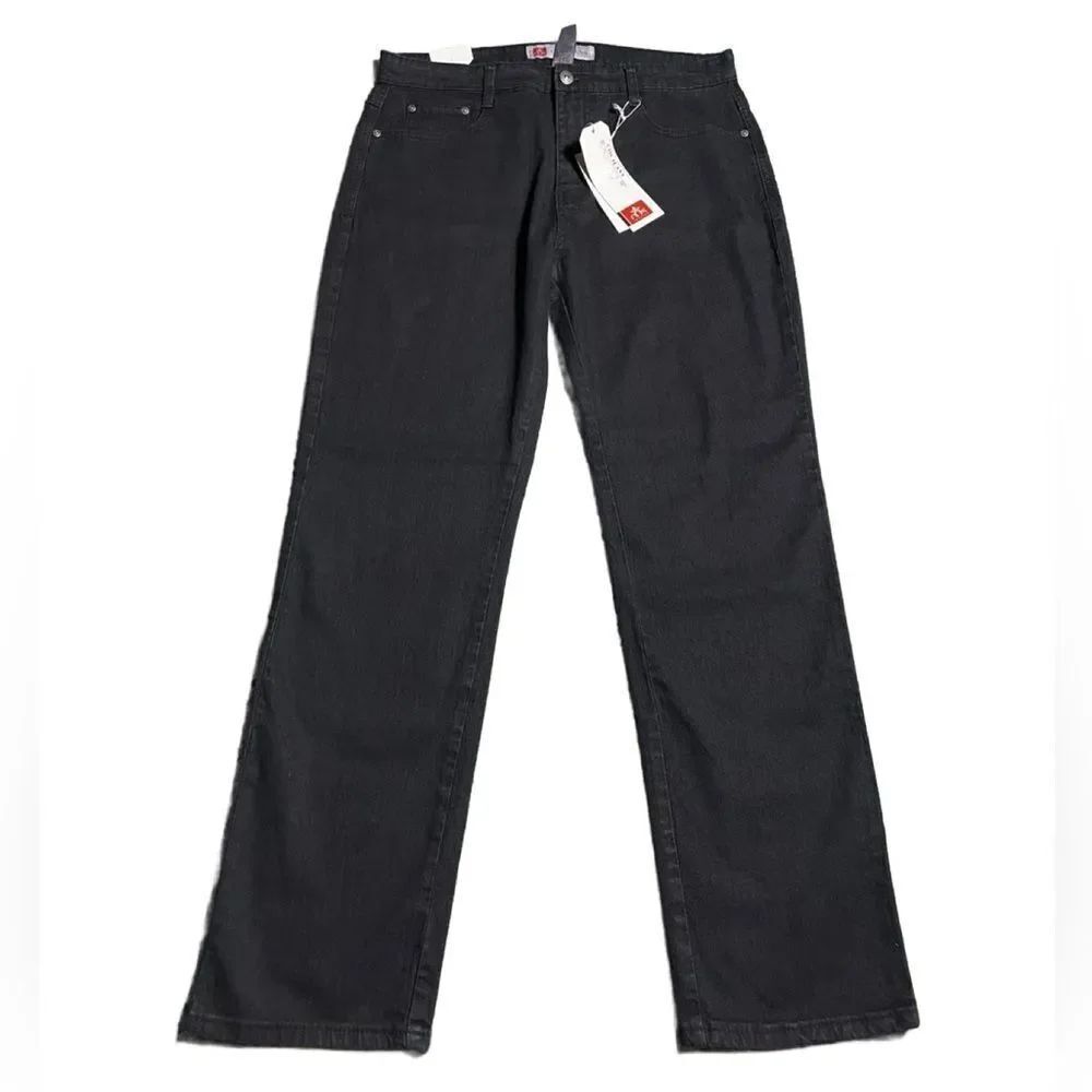 COS Jeans Black Straight Leg Denim with Embroidered & Bejeweled Back Pocket (12)